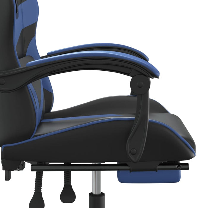 Scaun de gaming cu suport picioare, negru/albastru, piele eco - WALTI WALTI