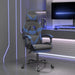 Scaun de gaming cu suport picioare, negru/albastru, piele eco - WALTI WALTI