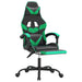 Scaun de gaming cu suport picioare negru/verde, piele ecologică - WALTI WALTI