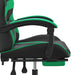 Scaun de gaming cu suport picioare negru/verde, piele ecologică - WALTI WALTI