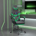 Scaun de gaming cu suport picioare negru/verde, piele ecologică - WALTI WALTI