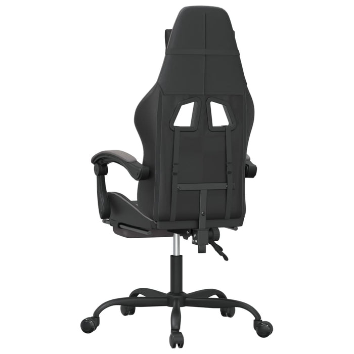 Scaun de gaming cu suport picioare, negru/gri, piele ecologică - WALTI WALTI