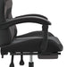 Scaun de gaming cu suport picioare, negru/gri, piele ecologică - WALTI WALTI