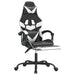 Scaun de gaming cu suport picioare, negru/alb, piele ecologică - WALTI WALTI