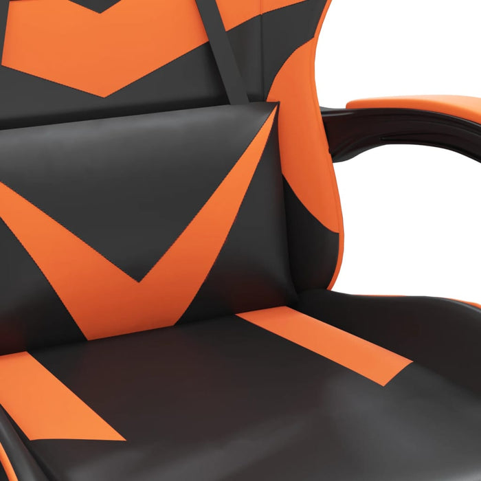 Scaun de gaming cu suport picioare, negru/oranj, piele eco - WALTI WALTI