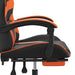 Scaun de gaming cu suport picioare, negru/oranj, piele eco - WALTI WALTI