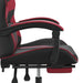 Scaun de gaming cu suport picioare, negru/roșu vin, piele eco - WALTI WALTI