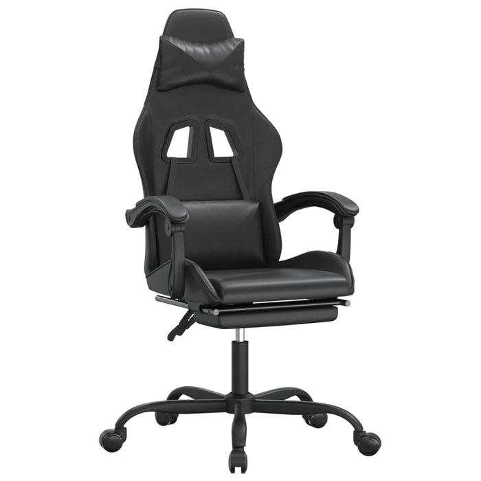 Scaun de gaming cu suport picioare, negru, piele ecologică - WALTI WALTI