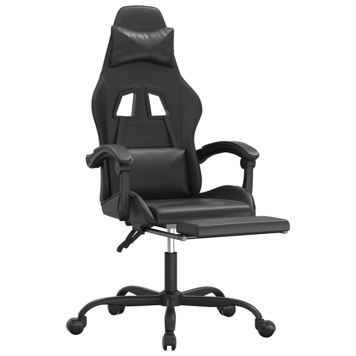 Scaun de gaming cu suport picioare, negru, piele ecologică - WALTI WALTI