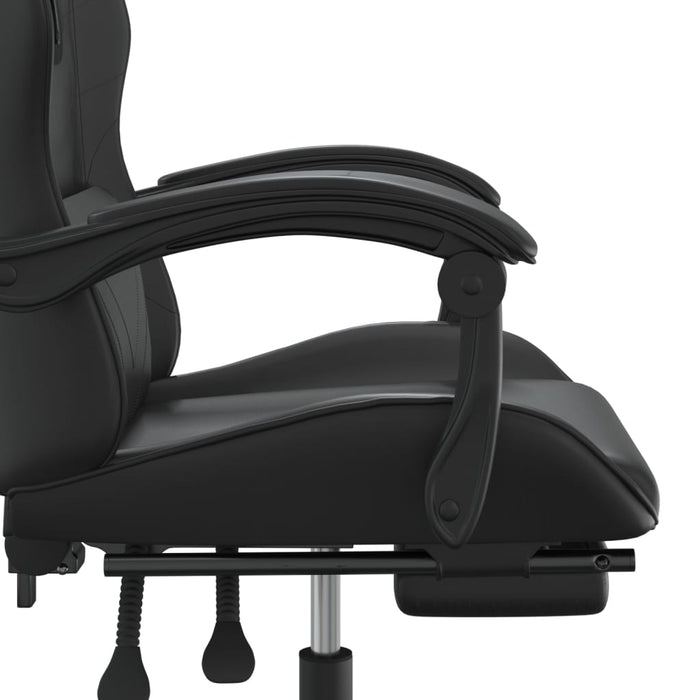 Scaun de gaming cu suport picioare, negru, piele ecologică - WALTI WALTI