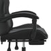 Scaun de gaming cu suport picioare, negru, piele ecologică - WALTI WALTI
