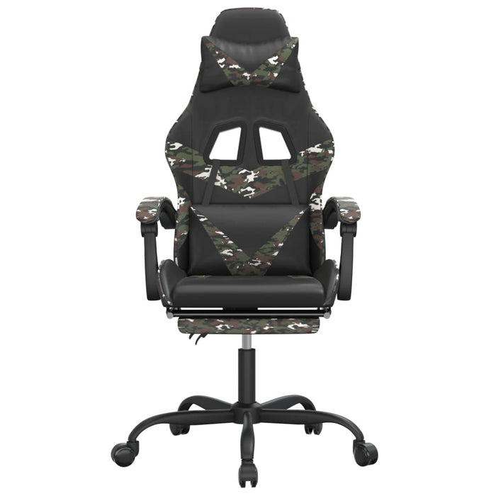 Scaun de gaming cu suport picioare, negru/camuflaj, piele eco - WALTI WALTI