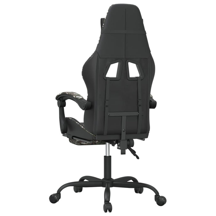 Scaun de gaming cu suport picioare, negru/camuflaj, piele eco - WALTI WALTI