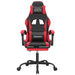 Scaun de gaming cu suport picioare, negru/roșu, piele ecologică - WALTI WALTI