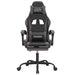 Scaun de gaming cu suport picioare, negru/gri, piele ecologică - WALTI WALTI