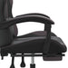 Scaun de gaming cu suport picioare, negru/gri, piele ecologică - WALTI WALTI