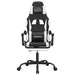 Scaun de gaming cu suport picioare, negru/alb, piele ecologică - WALTI WALTI