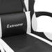 Scaun de gaming cu suport picioare, negru/alb, piele ecologică - WALTI WALTI
