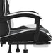Scaun de gaming cu suport picioare, negru/alb, piele ecologică - WALTI WALTI