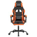 Scaun de gaming cu suport picioare, negru/oranj, piele eco - WALTI WALTI