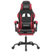 Scaun de gaming cu suport picioare, negru/roșu vin, piele eco - WALTI WALTI