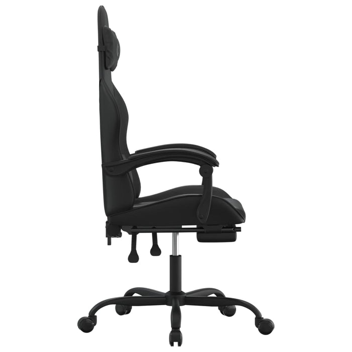 Scaun de gaming cu suport picioare, negru, piele ecologică - WALTI WALTI