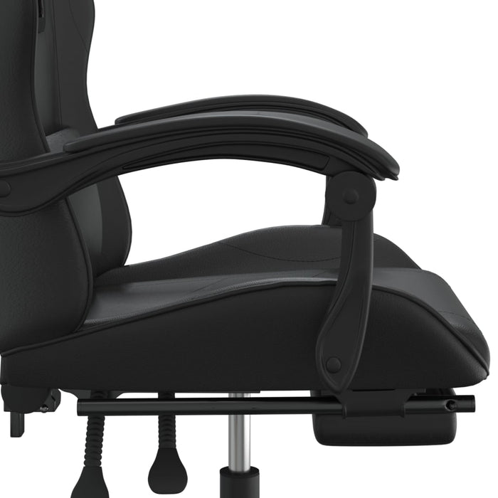 Scaun de gaming cu suport picioare, negru, piele ecologică - WALTI WALTI