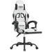 Scaun de gaming cu suport picioare, alb/negru, piele ecologică - WALTI WALTI