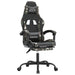 Scaun de gaming cu suport picioare, negru/camuflaj, piele eco - WALTI WALTI