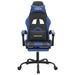 Scaun de gaming cu suport picioare, negru/albastru, piele eco - WALTI WALTI