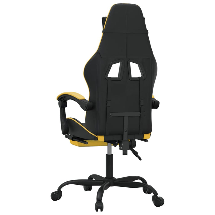 Scaun de gaming cu suport picioare negru/auriu, piele ecologică - WALTI WALTI