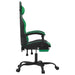 Scaun de gaming cu suport picioare negru/verde, piele ecologică - WALTI WALTI