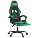 Scaun de gaming cu suport picioare negru/verde, piele ecologică - WALTI WALTI