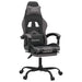 Scaun de gaming cu suport picioare, negru/gri, piele ecologică - WALTI WALTI
