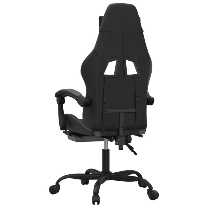 Scaun de gaming cu suport picioare, negru/gri, piele ecologică - WALTI WALTI
