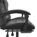 Scaun de gaming cu suport picioare, negru/gri, piele ecologică - WALTI WALTI