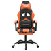 Scaun de gaming cu suport picioare, negru/oranj, piele eco - WALTI WALTI