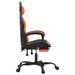 Scaun de gaming cu suport picioare, negru/oranj, piele eco - WALTI WALTI