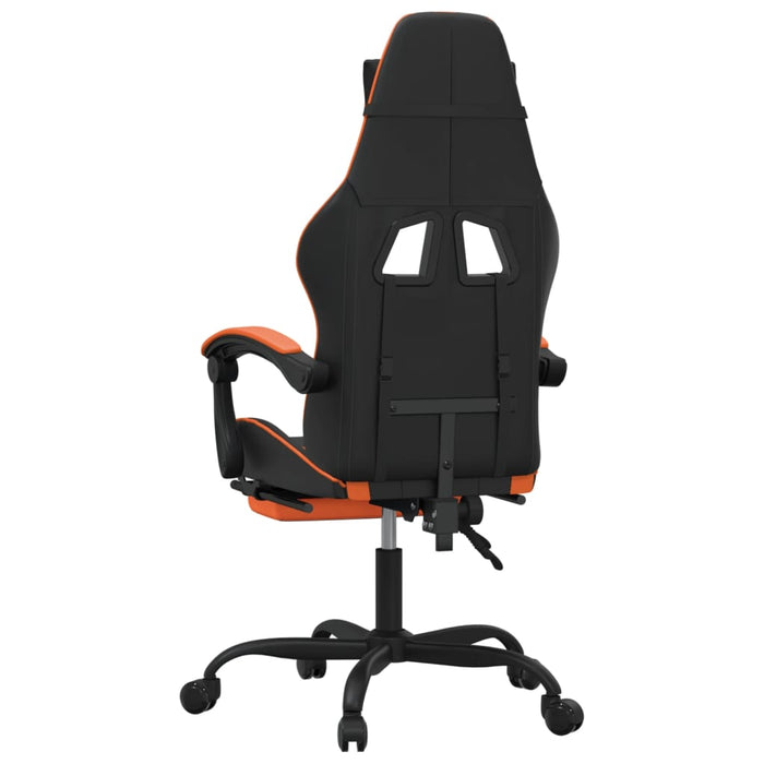 Scaun de gaming cu suport picioare, negru/oranj, piele eco - WALTI WALTI