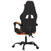 Scaun de gaming cu suport picioare, negru/oranj, piele eco - WALTI WALTI