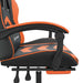 Scaun de gaming cu suport picioare, negru/oranj, piele eco - WALTI WALTI
