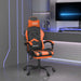 Scaun de gaming cu suport picioare, negru/oranj, piele eco - WALTI WALTI