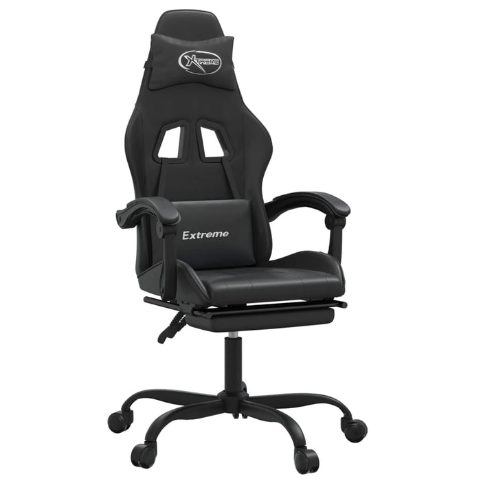 Scaun de gaming cu suport picioare, negru, piele ecologică - WALTI WALTI