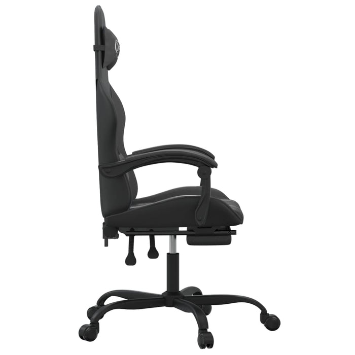 Scaun de gaming cu suport picioare, negru, piele ecologică - WALTI WALTI