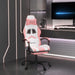 Scaun de gaming cu suport picioare, alb/roz, piele ecologică - WALTI WALTI