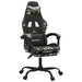 Scaun de gaming cu suport picioare, negru/camuflaj, piele eco - WALTI WALTI