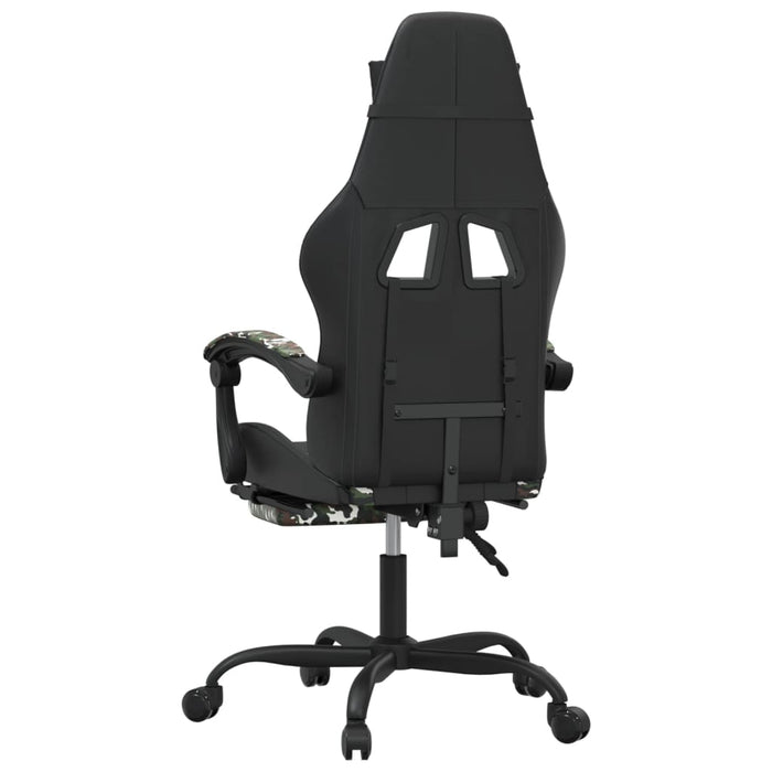Scaun de gaming cu suport picioare, negru/camuflaj, piele eco - WALTI WALTI