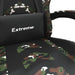 Scaun de gaming cu suport picioare, negru/camuflaj, piele eco - WALTI WALTI