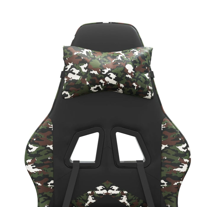 Scaun de gaming cu suport picioare, negru/camuflaj, piele eco - WALTI WALTI