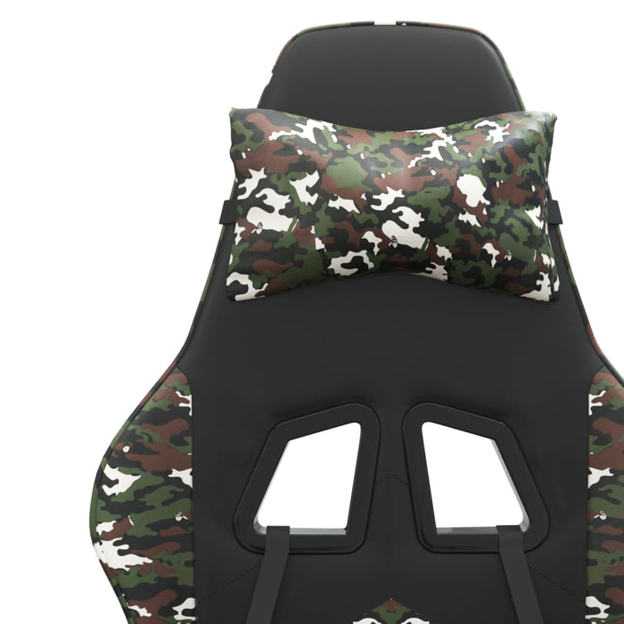 Scaun de gaming cu suport picioare, negru/camuflaj, piele eco - WALTI WALTI